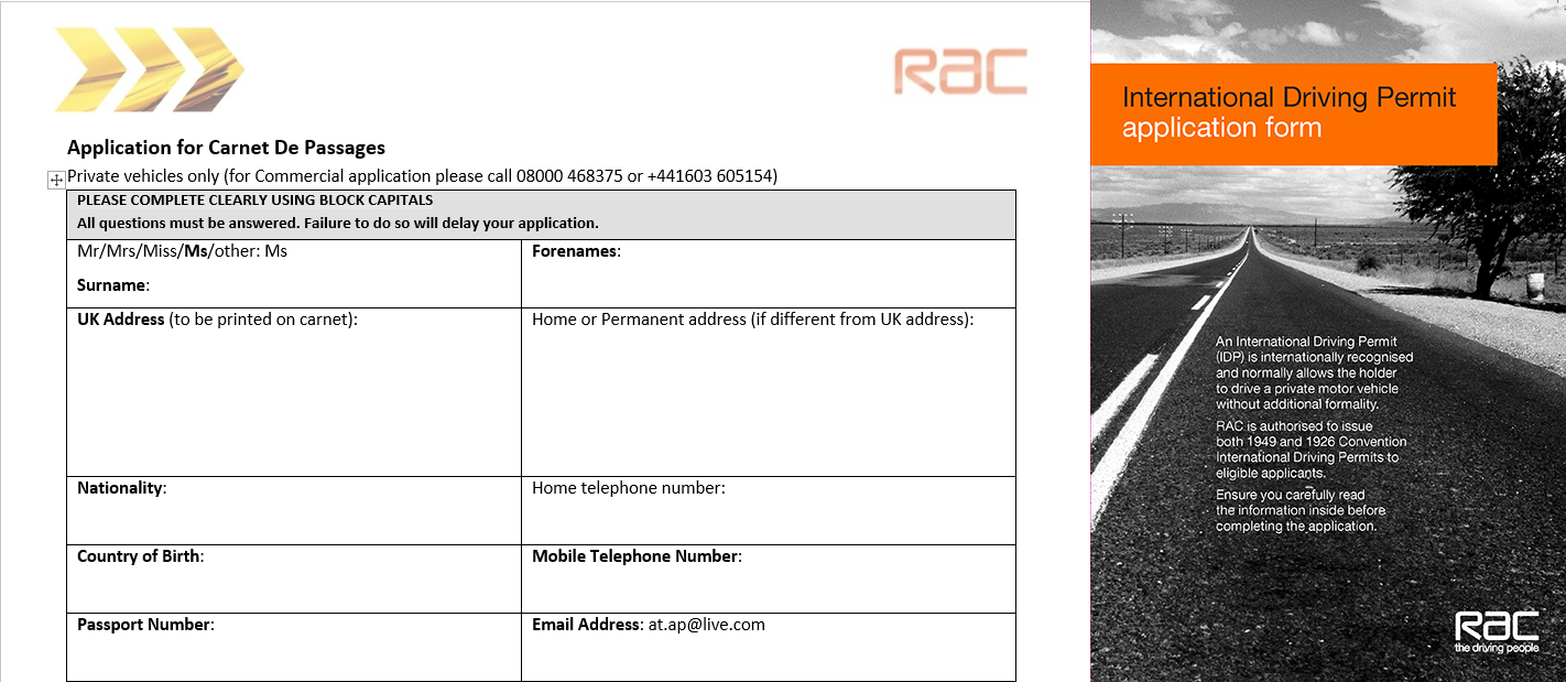 Carnet-De-Passage & International Driving License